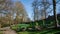 A view of St Machar`s Cathedral through trees in Seaton Park, Aberdeen