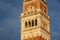 View of St Mark`s Campanile at Piazzetta San Marco in Venice, Italy