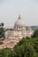 A view of St. Peter`s Basilica taken from the Janiculum Hill. Rome