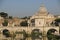 View of St. Peter`s Basilica and the Tiber River from one of the