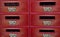 View on stacked red Traugott Simon beer crates in german beverage store