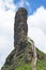 View of stairs and Tungi hill rock, Mangi Tungi, Nashik, Maharashtra, India.