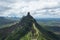 View of stairs and Tungi hill rock, Mangi Tungi, Nashik, Maharashtra, India.