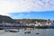 View of Staithes Harbour and Penny Nab, from staithes Beach, near Scarborough, in North Yorkshire.