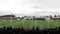 View from the stands behind the goal post line during a footy game at Ikon Park Stadium