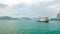 View from Star Ferry through Victoria Harbour timelapse hyperlapse, with the skyline of Hong Kong as backdrop