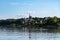 View of the Staroladozhsky Nikolsky Monastery in Old Ladoga from Volhov river. Leningrad region, Russia