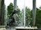 View of statue and fountain in summer park of Peterhof, Saint-Petersburg