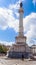 View of Statue of Portugal`s King Dom Pedro IV, Rossio Square, Baixa district, Lisbon, Portugal