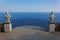 View with statues from the city of Ravello, Amalfi Coast, Italy