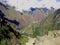 View into the steep valley from Saqsaywaman fortress, Cusco, Peru,