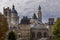 View of steeple of Henri 4 school, Pantheon monument and St Etienne du Mont church in Paris