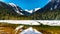 View of the still partly frozen Lower Joffre Lake in the Coast Mountain Range