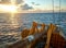 View of stingers during sunset on board pipelines barges at offshore sarawak