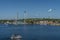 View of Stockholm from Sodermalm district. Panorama of Djurgarden. Sweden.