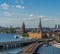 View of Stockholm from Sodermalm district. Panorama of the old town
