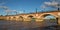 View stone bridge french of the Pont de Pierre in Bordeaux city france