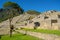 View of the stone buildings and ruins inside the lost Incan city of Machu Picchu