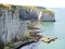 View of stone english channel shore on Etretat