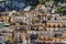 View of the stone houses of Modica city in Sicily Italy