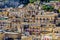 View of the stone houses of Modica city in Sicily Italy