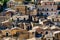 View of the stone houses of Modica city in Sicily Italy