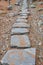 View of stone path in the dried creek at Semiwon, South Korea