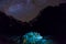 View of Stone rural Building in Nepal Mountains at Night