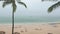 View on Storm and rain on tropical beach from balcony