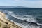 View of a stormy seascape of waves and the Black Sea