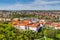 View of Strahov Monastery in Prague, Czech Republice. Red roofs