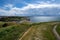 View of Strandpromenaden from atop Varberg Fortress..