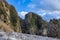 View of strangely shaped rocks on the Ushima coast in Nishiizu, Japan.