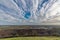 A view of Strato Sirrius clouds above Croft Quarry and Huncote Nature reserve in Leicestershire, UK