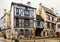 View on the street with ancient  houses in  Noyers Noyers-sur-Serein, Burgundy,  France. Toned image