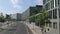 View of the street with buildings near river Spree in motion