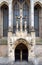 view of the street entrance to the leeds catholic cathedral of saint annes in leeds city centre, west yorkshire