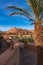 View from street on the fortified town of Ait ben Haddou near Ouarzazate on the edge of the sahara desert in Morocco