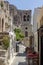 View of street fortified town Monemvasia Laconia, Greece, Peloponnese