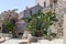 View of street fortified town Monemvasia Laconia, Greece, Peloponnese