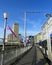 View of a street in Lausanne, Switzerland, in the district of `Le Flon`