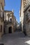 View of a street of the majestic and impressive monumental town of Trujillo, Extremadura, Spain