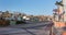 View of a street in the modern district partly abandoned in Albufeira, Portugal