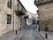 View of a street and old buildings in Cambados Galicia Spain