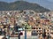 View of the streets, houses and the surrounding hills of Kathmandu, between the tourist district of Thamel and the