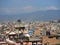 View of the streets, houses and the surrounding hills of Kathmandu, between the tourist district of Thamel and the