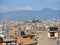 View of the streets, houses and the surrounding hills of Kathmandu, between the tourist district of Thamel and the