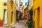 View of streets. Villefranche-sur-Mer, Nice, French Riviera.