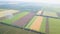 view of strips of fields from above