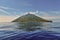 View on Stromboli island, active volcano in the mediterranean sea